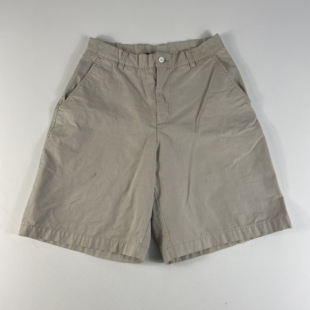 Dunning Golf Shorts Chino Flat Front Stretch Size 30 9" Inseam Check Plaid Mens